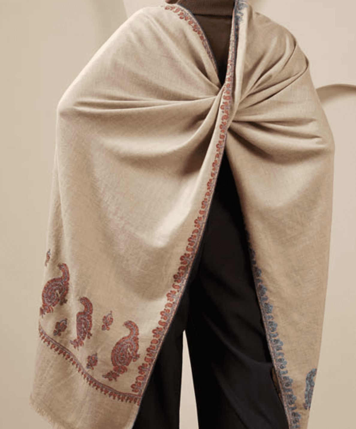 Turquoise Taupe Shawl - Image 4