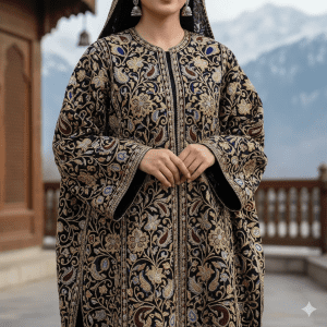 Black Aari & Zari Embroidered Pheran