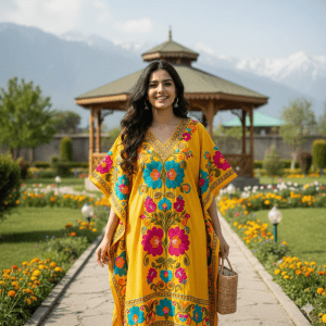 Boho Kaftan With Floral Embroidery