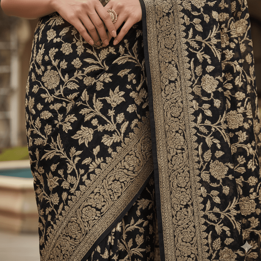 Georgette Kashmiri Saree with Zari - Image 2