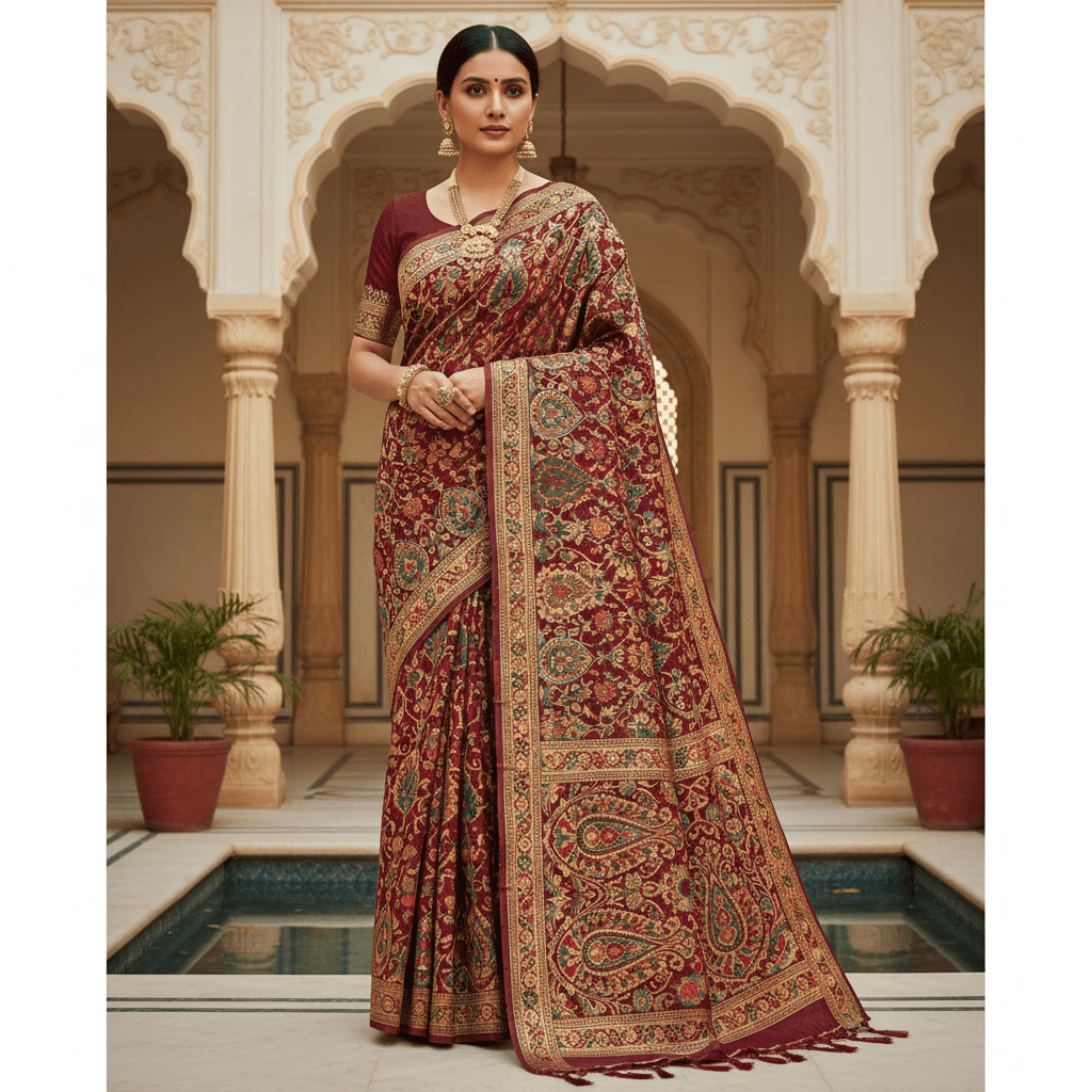 Handwoven Jamawar Kashmiri Saree