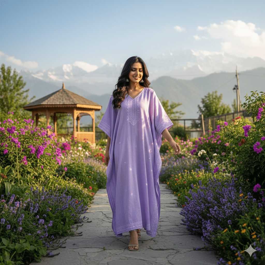 Lavender Cotton Kaftan Top - Image 2