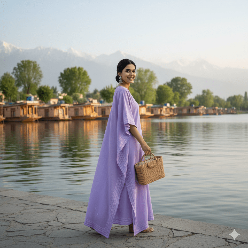 Lavender Cotton Kaftan Top