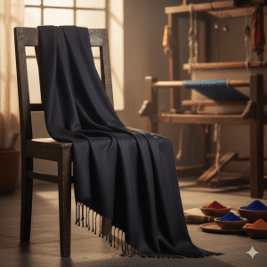 Midnight Black Pure Pashmina Shawl