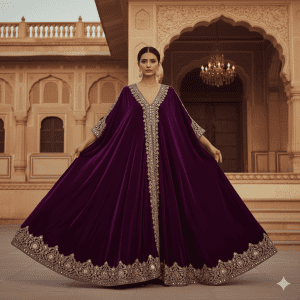 Purple Velvet Kaftan