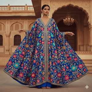 Royal Blue Floral Kaftan